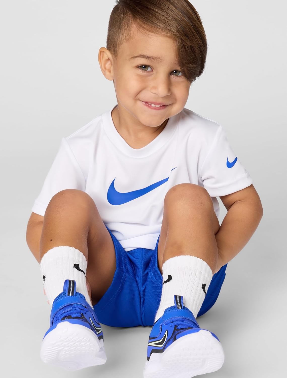 image:imageNike Boys DriFIT Swoosh Logo TShirt and Mesh Shorts 2Piece Outfit SetGame Royal