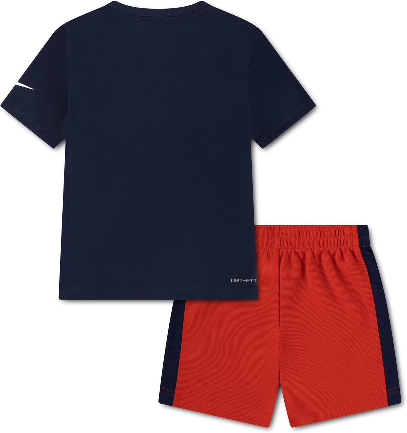 image:imageNike Boys DriFIT Swoosh Logo TShirt and Mesh Shorts 2Piece Outfit SetMidnight NavyUniversity Red