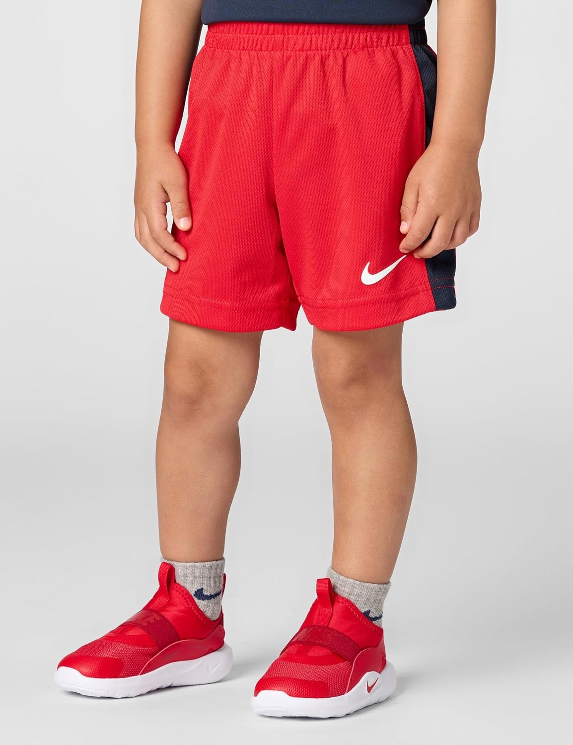 image:imageNike Boys DriFIT Swoosh Logo TShirt and Mesh Shorts 2Piece Outfit SetMidnight NavyUniversity Red