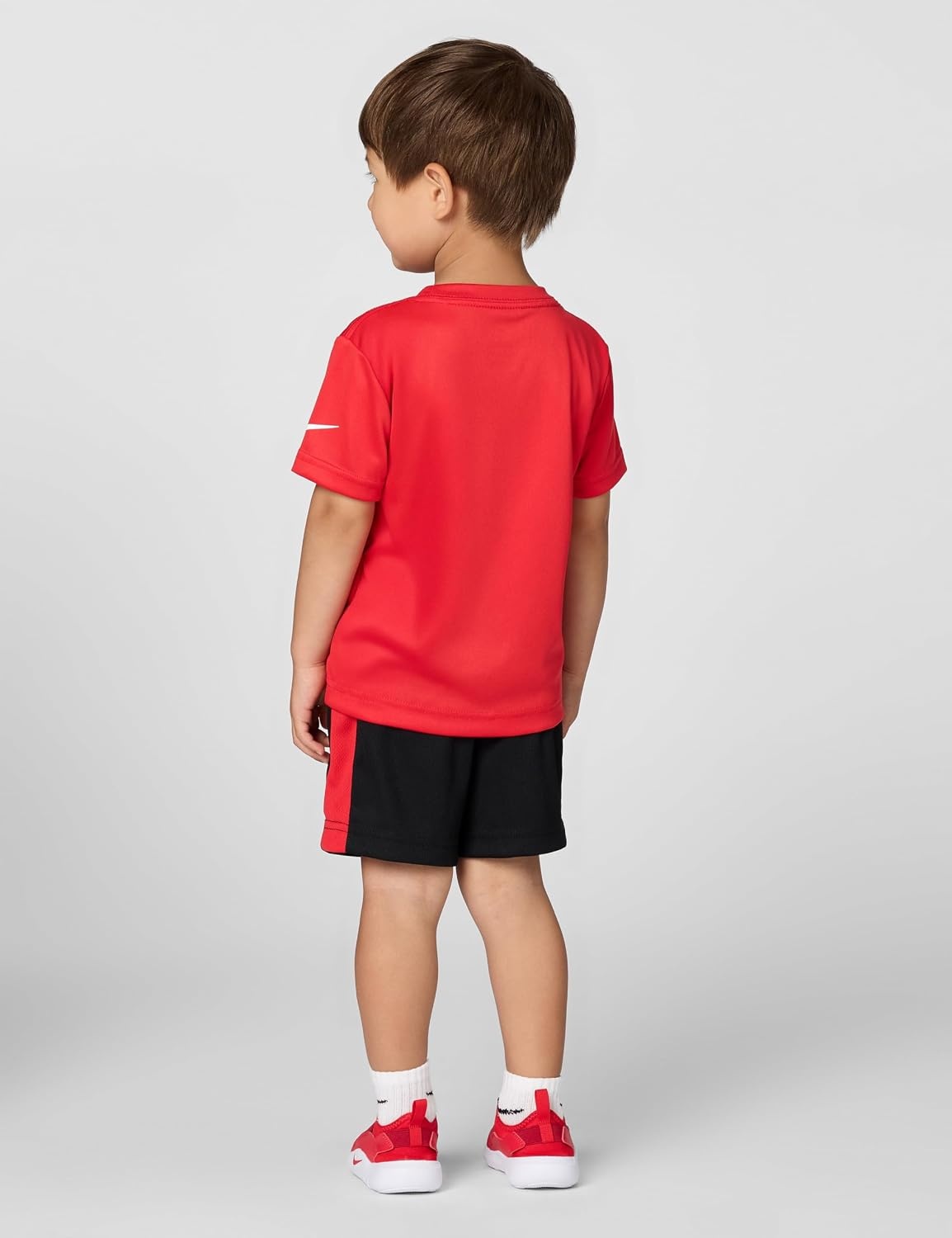 image:imageNike Boys DriFIT Swoosh Logo TShirt and Mesh Shorts 2Piece Outfit SetUniversity Red