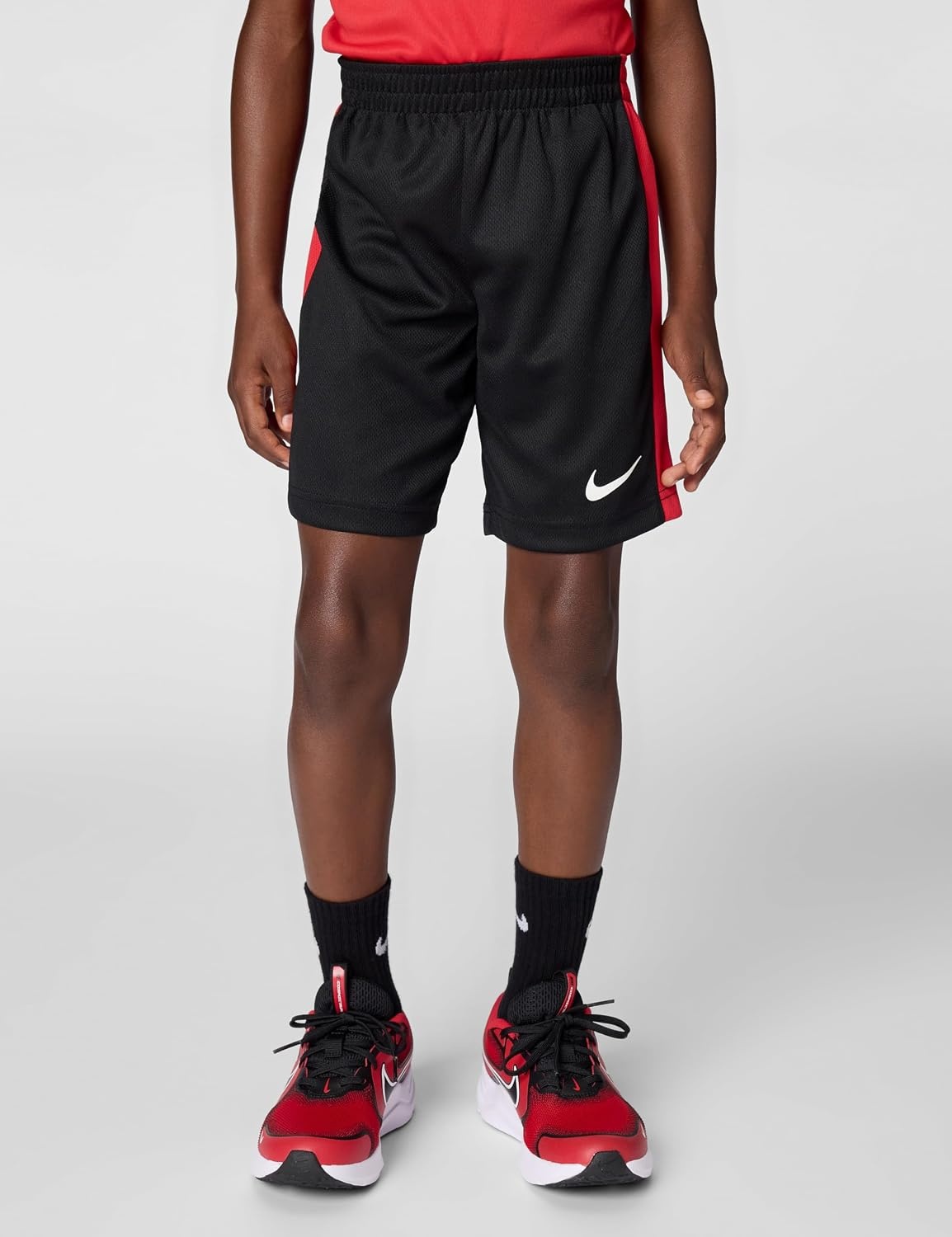 image:imageNike Boys DriFIT Swoosh Logo TShirt and Mesh Shorts 2Piece Outfit SetUniversity Red