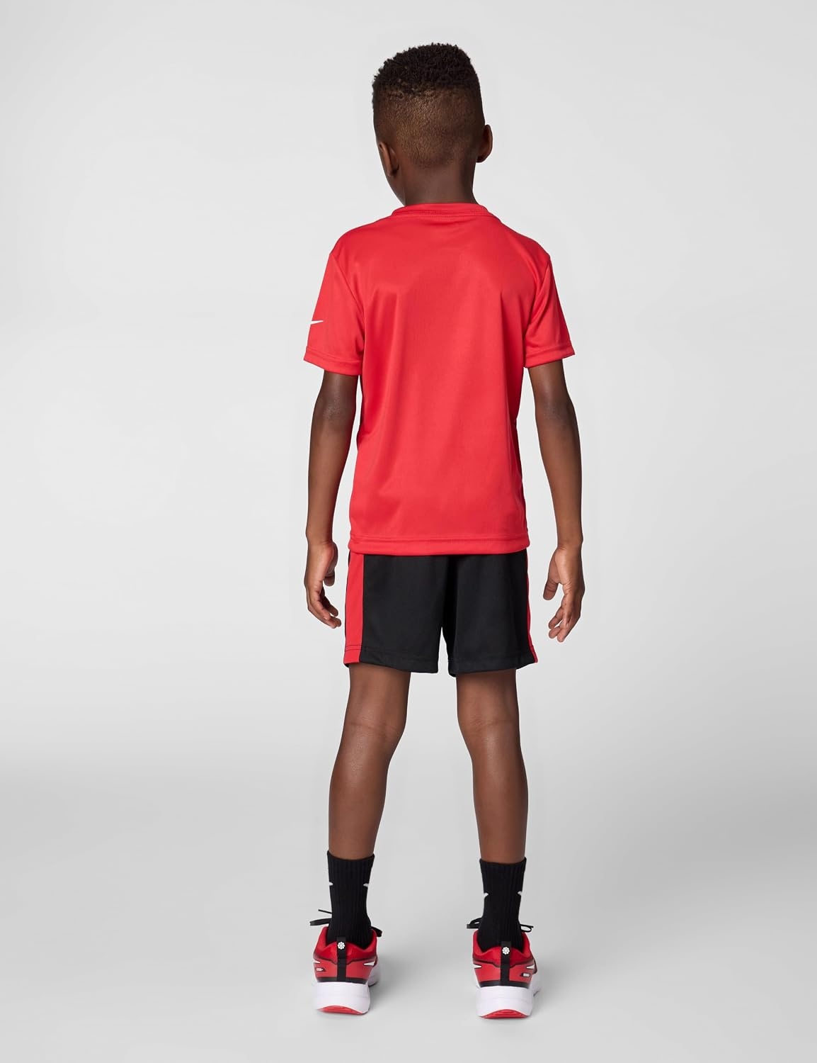 image:imageNike Boys DriFIT Swoosh Logo TShirt and Mesh Shorts 2Piece Outfit SetUniversity Red