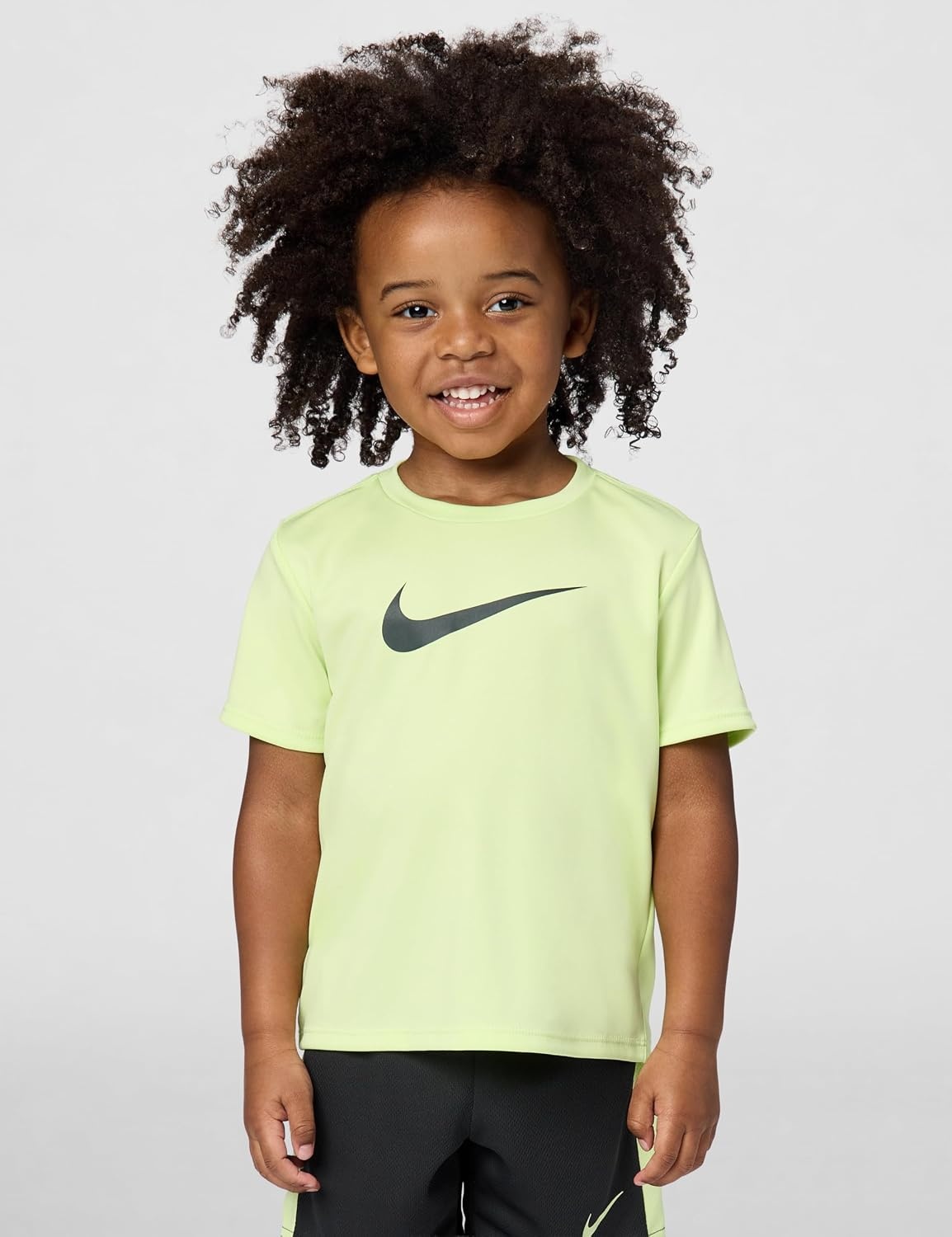 image:imageNike Boys DriFIT Swoosh Logo TShirt and Mesh Shorts 2Piece Outfit SetVoltDark Grey Heather