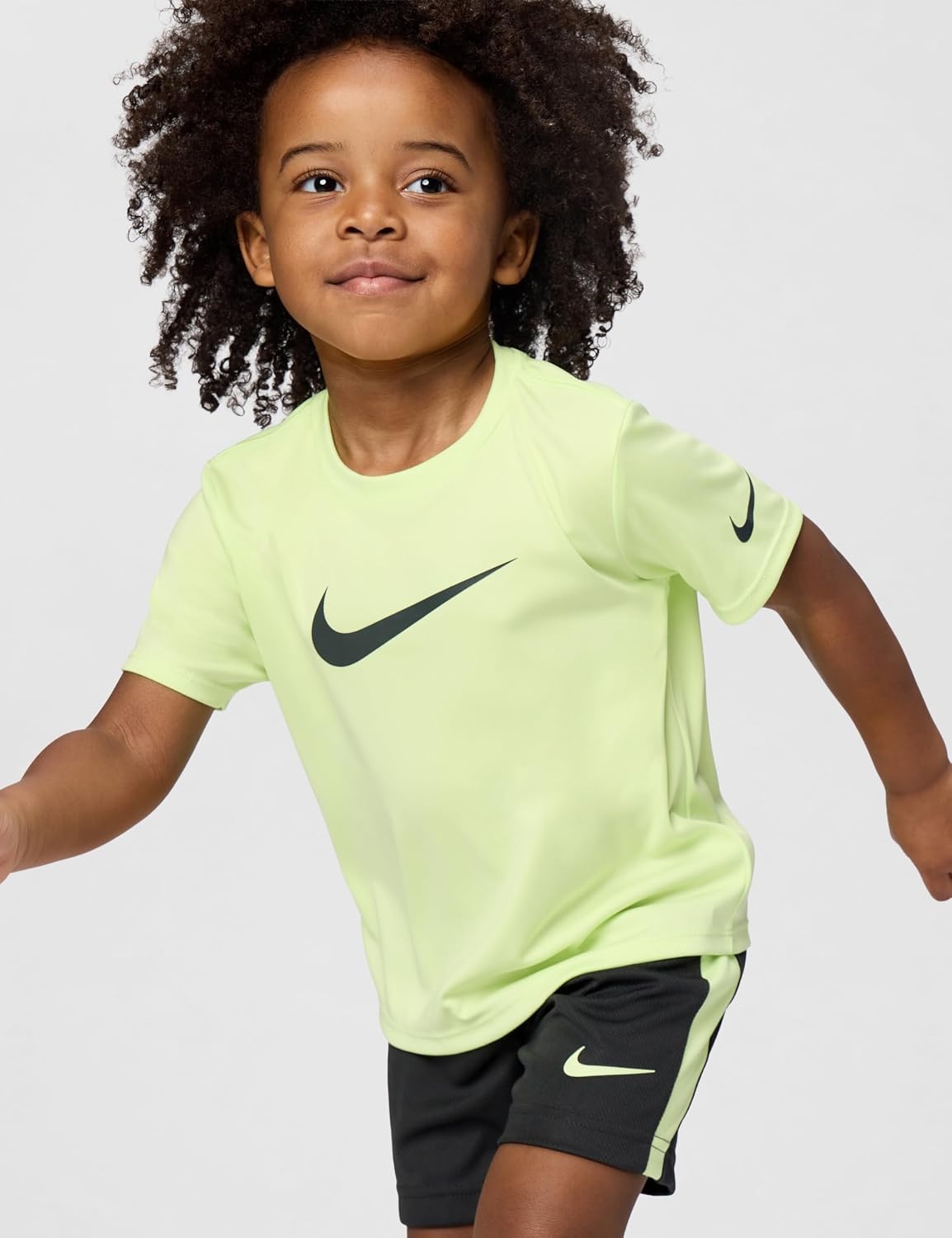 image:imageNike Boys DriFIT Swoosh Logo TShirt and Mesh Shorts 2Piece Outfit SetVoltDark Grey Heather