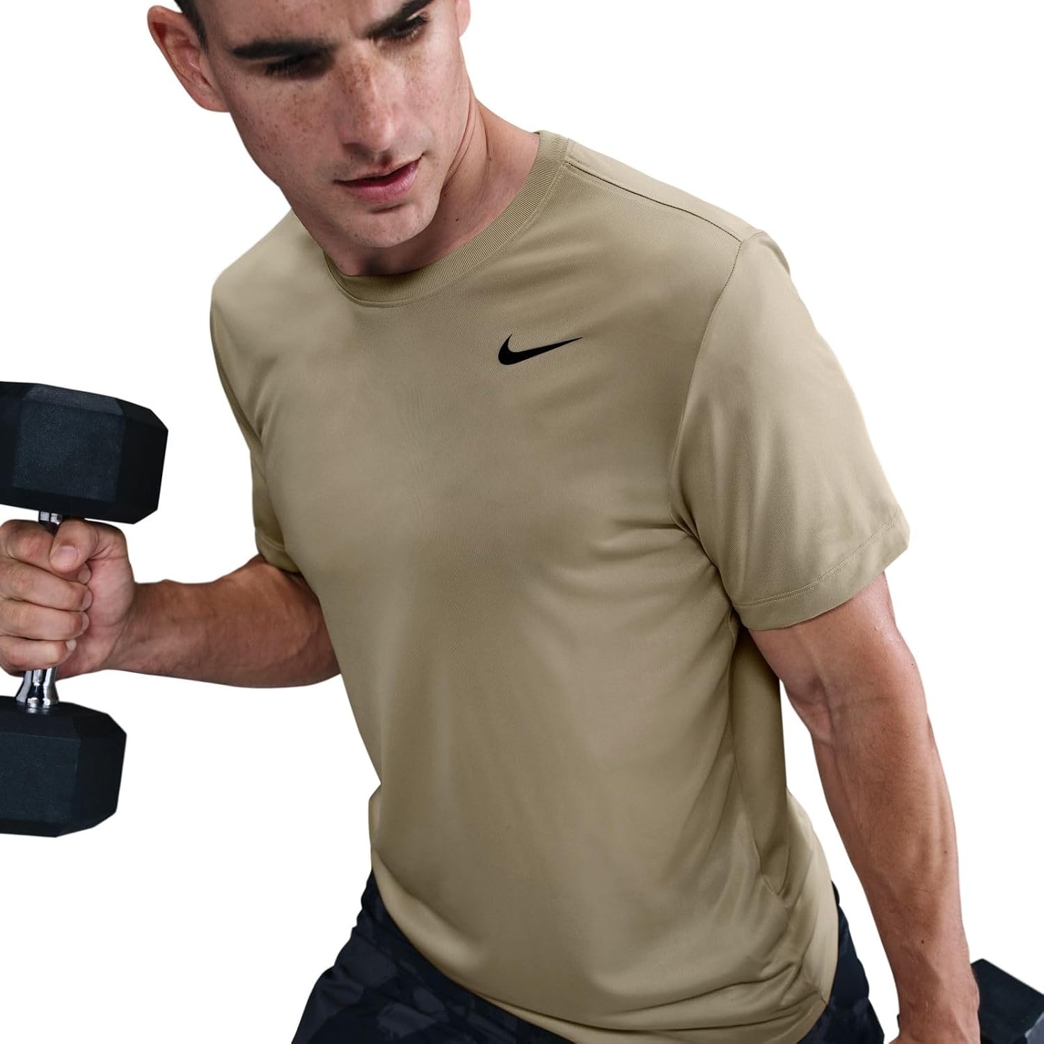 image:imageNike Mens DriFIT Legend Fitness TShirtDesert KhakiBlack