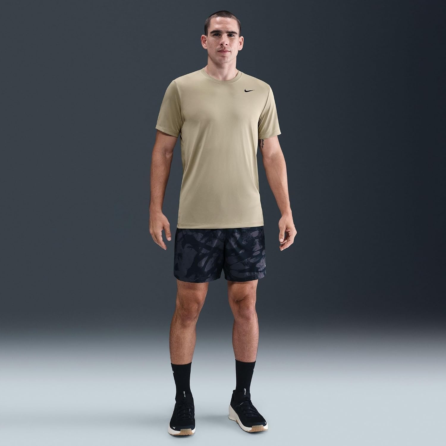 image:imageNike Mens DriFIT Legend Fitness TShirtDesert KhakiBlack