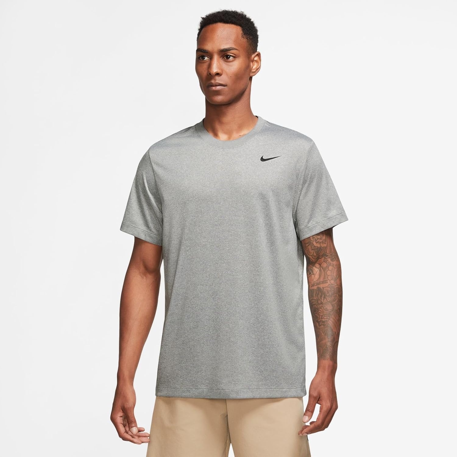 image:imageNike Mens DriFIT Legend Fitness TShirtTumbled GreyFlt SilverHeatherBlack
