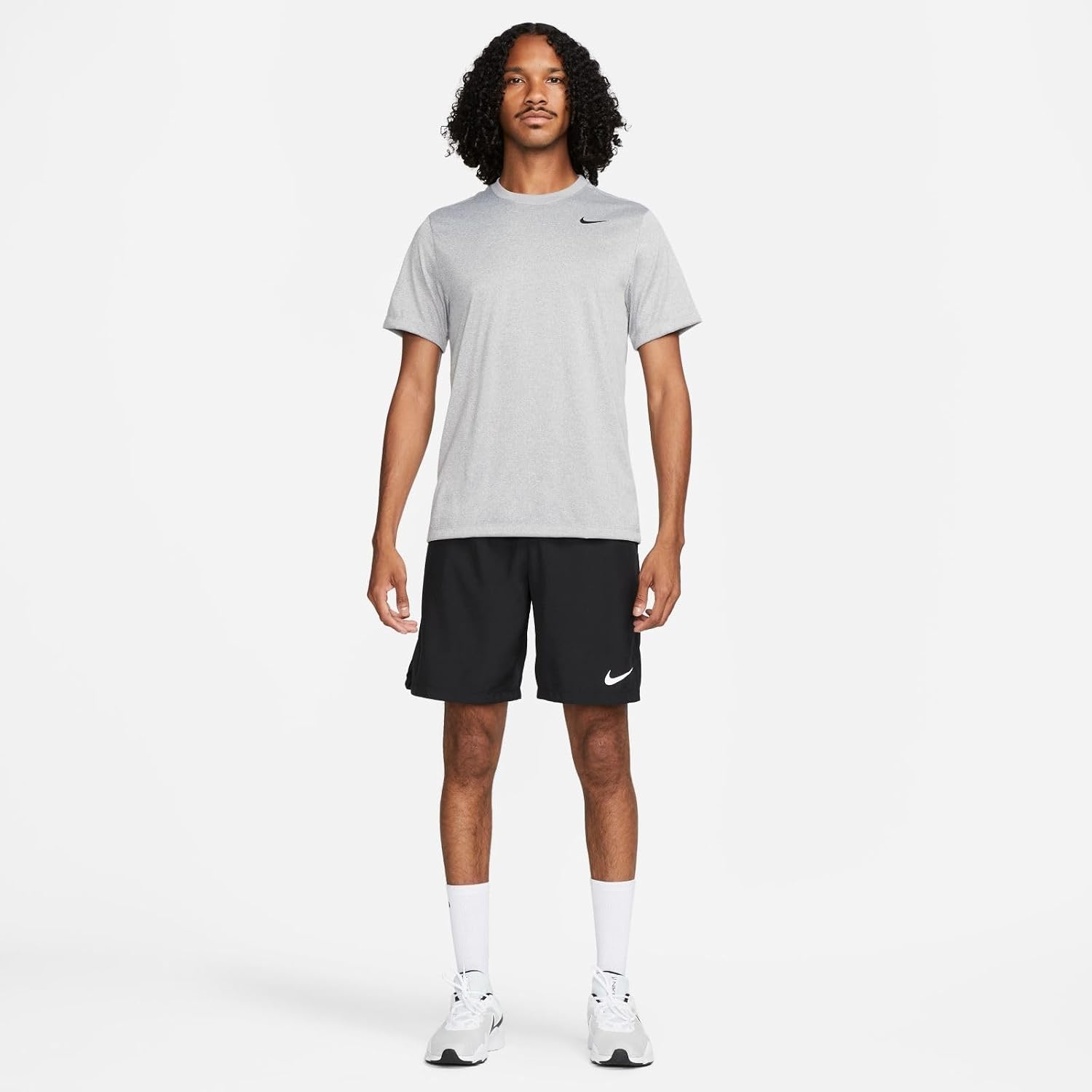 image:imageNike Mens DriFIT Legend Fitness TShirtTumbled GreyFlt SilverHeatherBlack