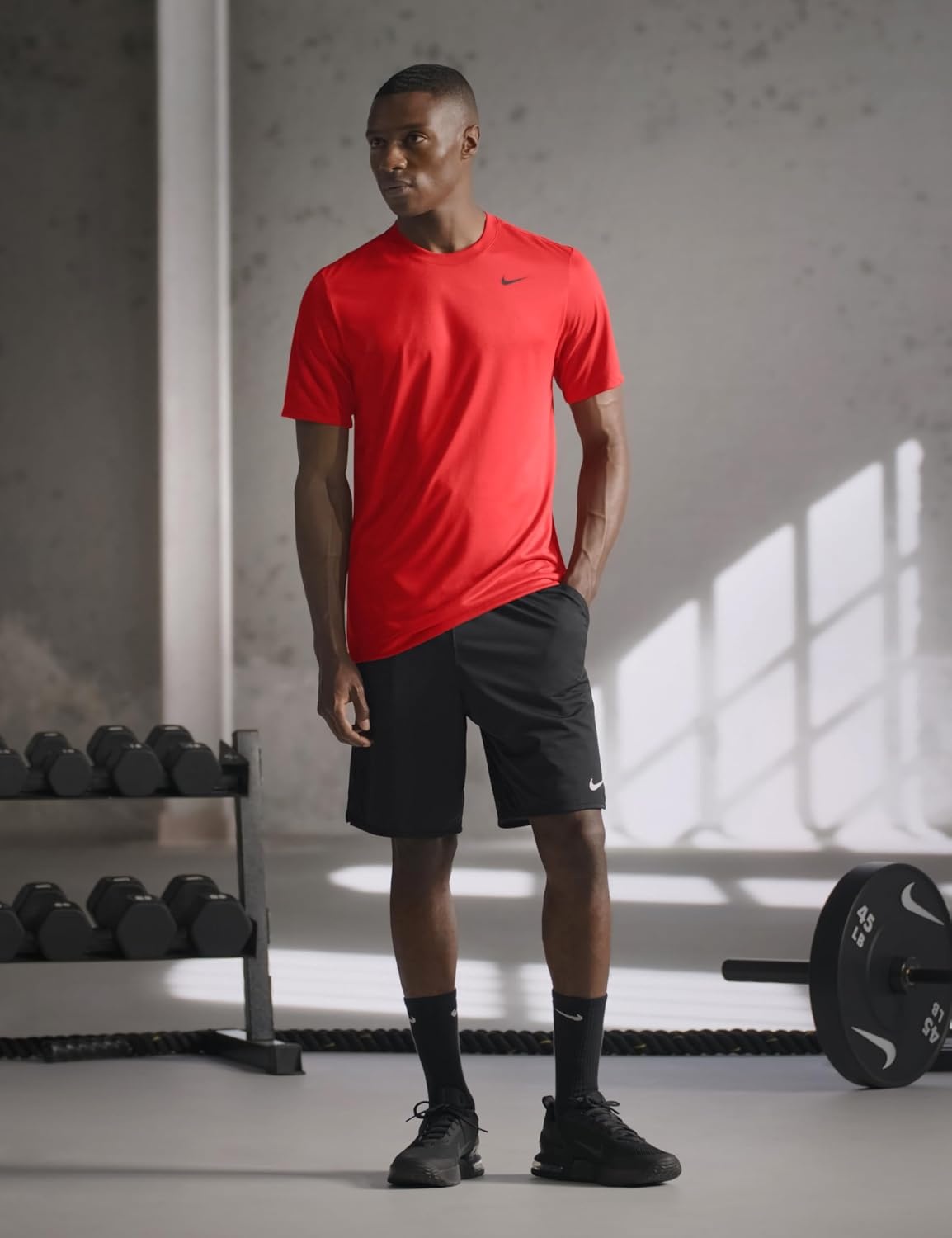image:imageNike Mens DriFIT Legend Fitness TShirtUniversity RedBlack