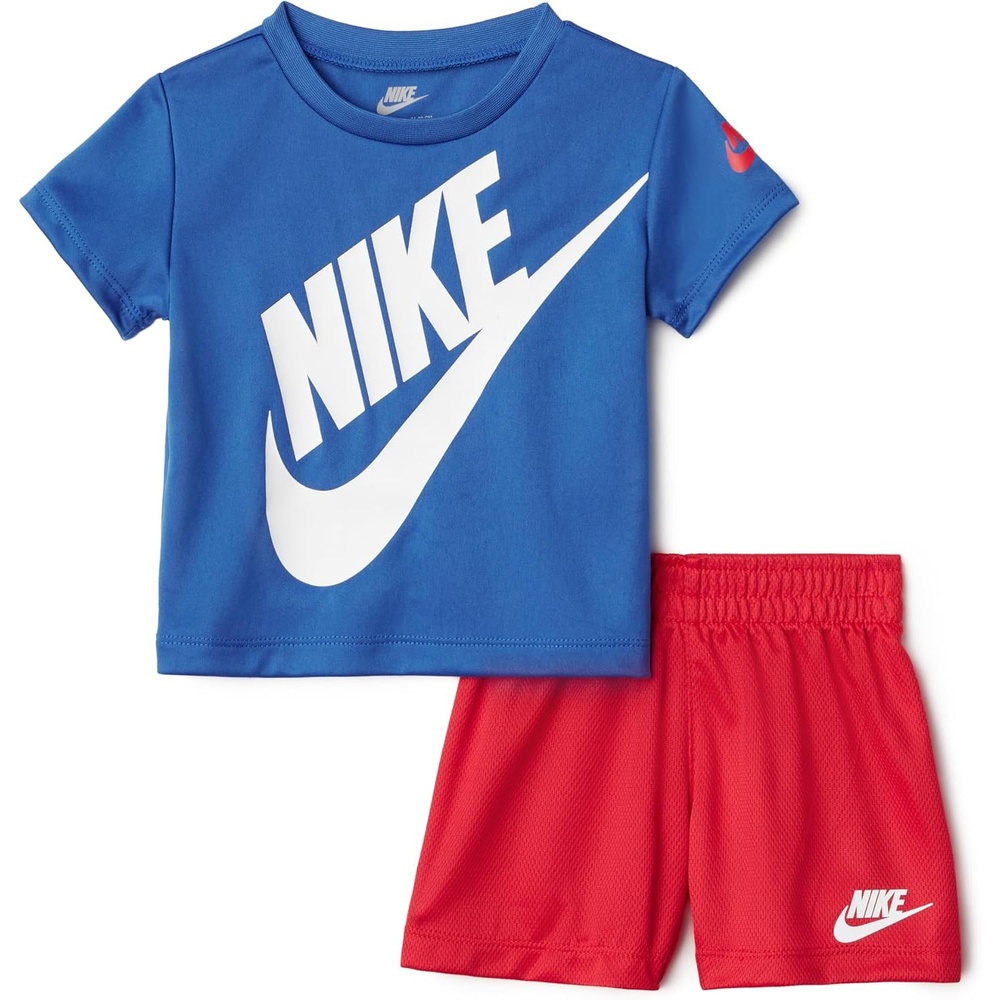 image:imageNike Baby DriFIT Sportswear TShirt and Mesh Shorts 2Piece Outfit SetUniversity RedGame Royal