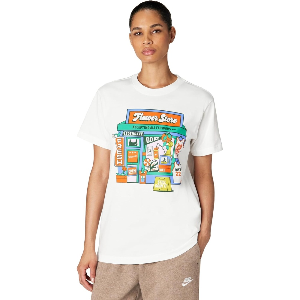image:imageNike Womens Basketball Flower Shop Graphic Boyfriend TShirtWhite