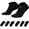 Nike Adult Everyday Cushioned Training No-Show Socks 6-Packs | Mens Womens(Black/White)