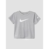 Nike Boys’ Dri-FIT Swoosh Logo T-Shirt and Mesh Shorts 2-Piece Outfit Set(Dark Grey Heather/Black)