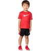 Nike Boys’ Dri-FIT Swoosh Logo T-Shirt and Mesh Shorts 2-Piece Outfit Set(University Red)