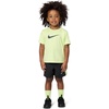 Nike Boys’ Dri-FIT Swoosh Logo T-Shirt and Mesh Shorts 2-Piece Outfit Set(Volt/Dark Grey Heather)