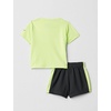 Nike Boys’ Dri-FIT Swoosh Logo T-Shirt and Mesh Shorts 2-Piece Outfit Set(Volt/Dark Grey Heather)