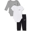 Nike Baby Essentials Bodysuits and Pants 3-Piece Set(Black)
