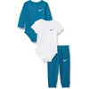 Nike Baby Essentials Bodysuits and Pants 3-Piece Set(Green Abyss)
