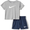 Nike Boys’ Dri-FIT Swoosh Logo T-Shirt and Mesh Shorts 2-Piece Outfit Set(Midnight Navy)