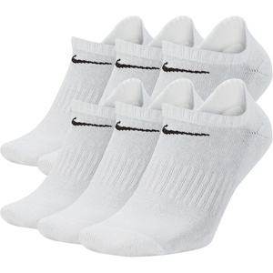 Nike Adult Everyday Cushioned Training No-Show Socks 6-Packs | Mens Womens(White/Black)