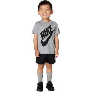 Nike Boys’ Dri-FIT Sportswear T-Shirt and Mesh Shorts 2-Piece Outfit Set(Black)