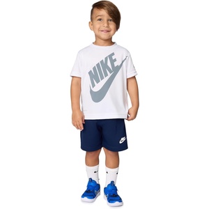 Nike Boys’ Dri-FIT Sportswear T-Shirt and Mesh Shorts 2-Piece Outfit Set(Midnight Navy)