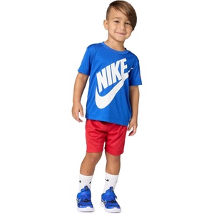 Nike Boys’ Dri-FIT Sportswear T-Shirt and Mesh Shorts 2-Piece Outfit Set(University Red/Game Royal)