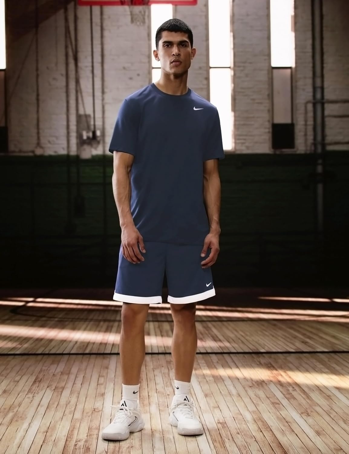 image:imageNike Mens DNA Academy DriFIT 8 Basketball ShortsMidnight NavyWhiteWhiteWhite