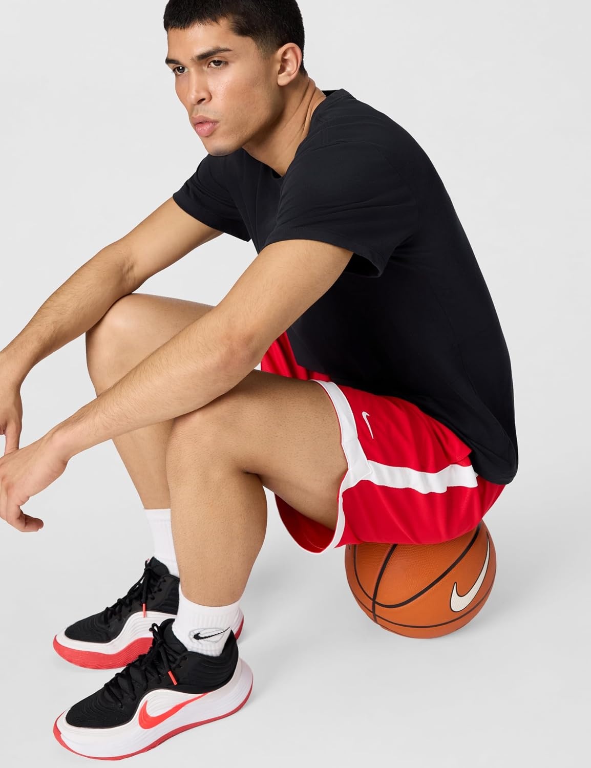 image:imageNike Mens DNA Academy DriFIT 8 Basketball ShortsUniversity RedWhiteWhiteWhite