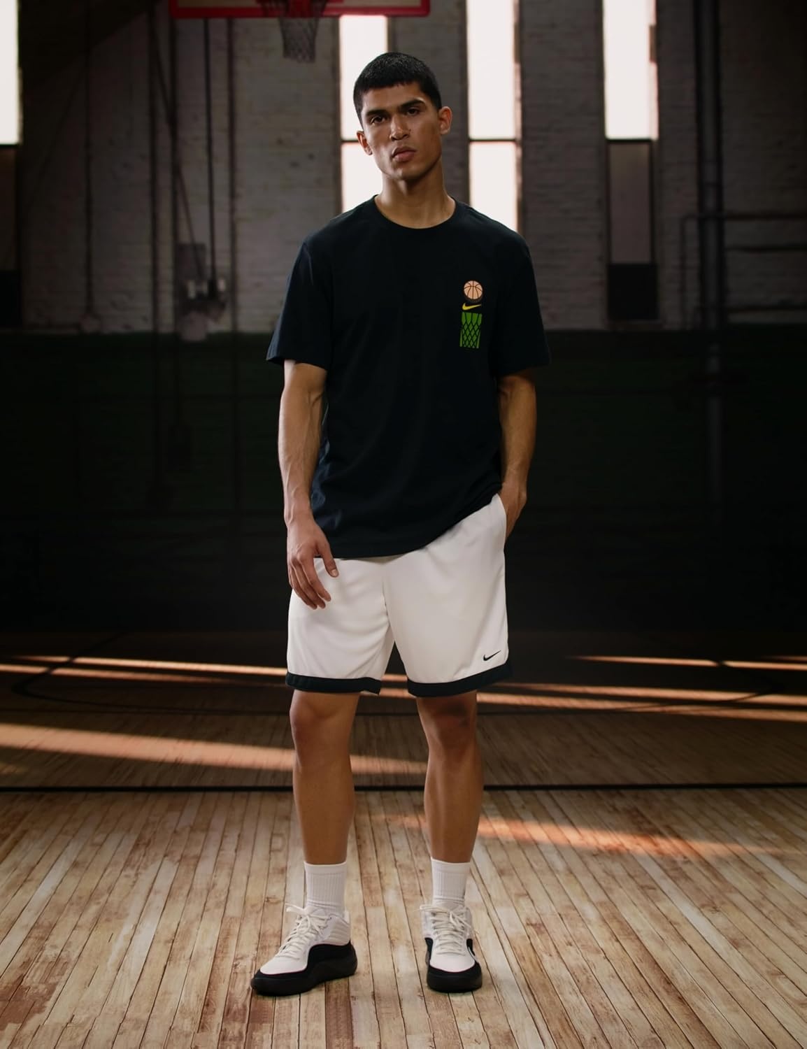 image:imageNike Mens DNA Academy DriFIT 8 Basketball ShortsWhiteBlackBlackBlack
