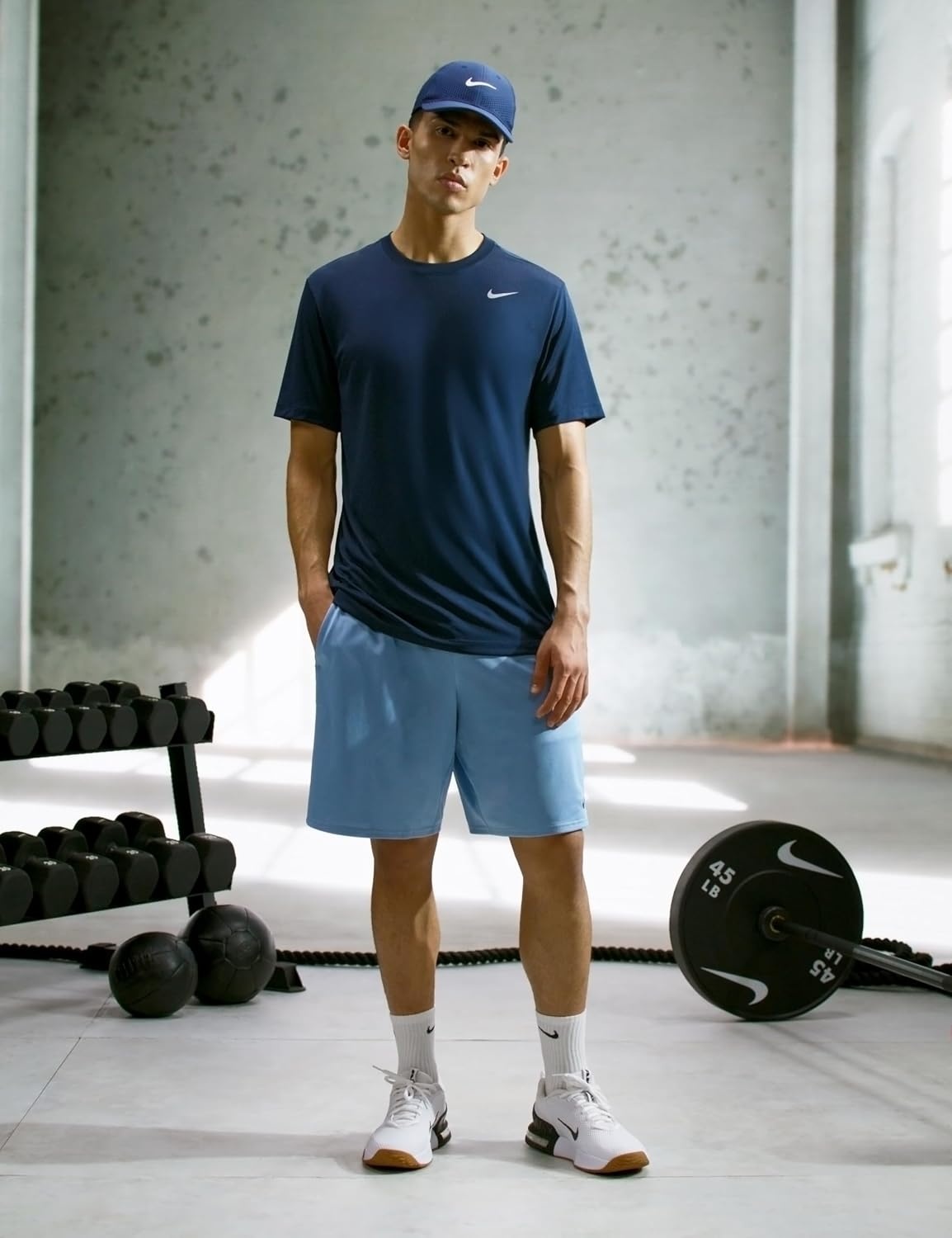 image:imageNike Mens DriFIT Flex 9 WorkoutTraining ShortsWork BlueBlack