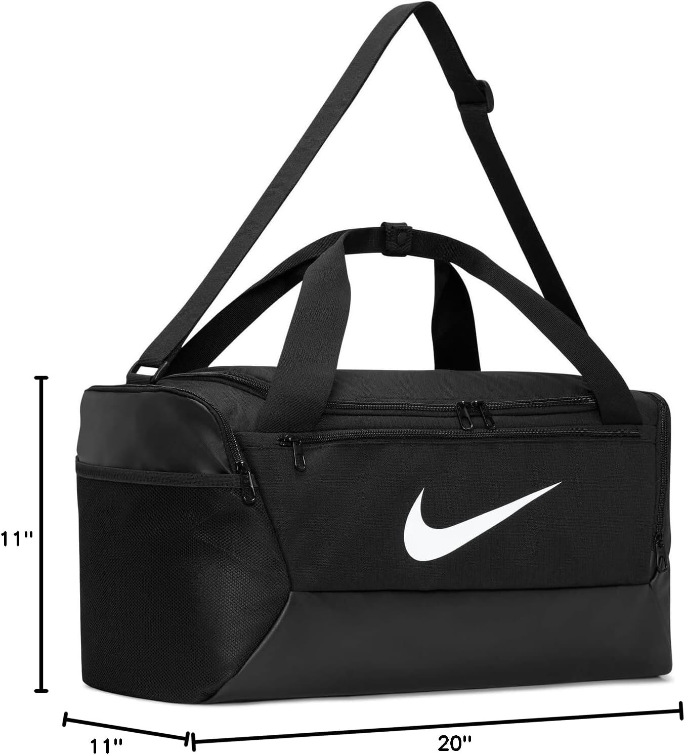 image:imageNike Unisex Adult Gameday Brasilia 95 Training Duffel Bag 25L 41L 60L or 95L Mens and WomensBlackBlackWhite