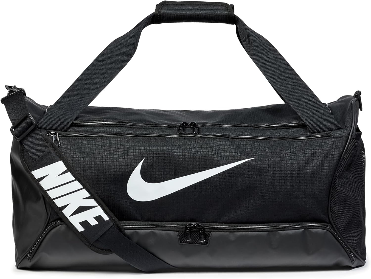 image:imageNike Unisex Adult Gameday Brasilia 95 Training Duffel Bag 25L 41L 60L or 95L Mens and WomensBlackBlackWhite