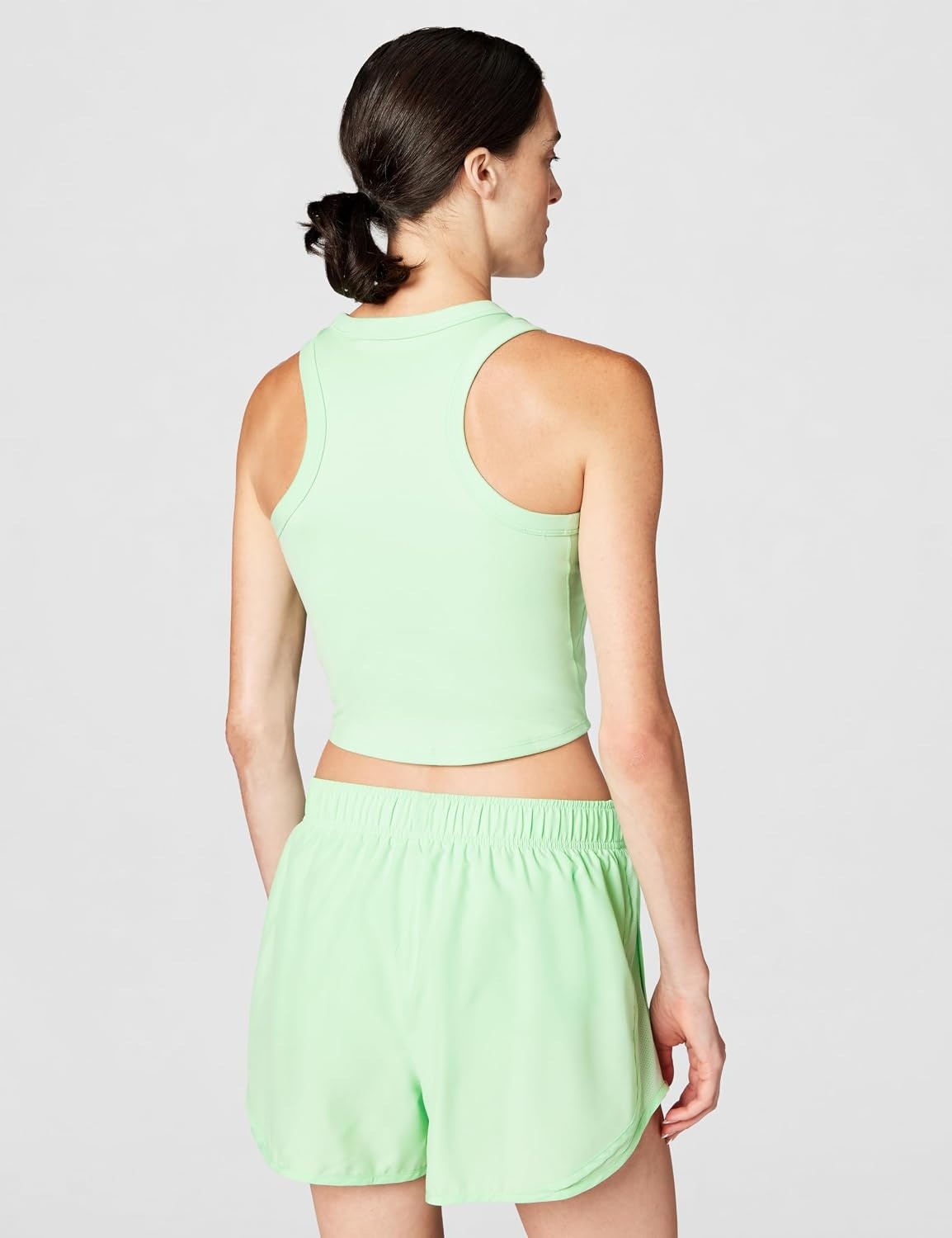 image:imageNike Womens Nike One Fitted Drifit Cropped Tank TopCucumber CalmWhite