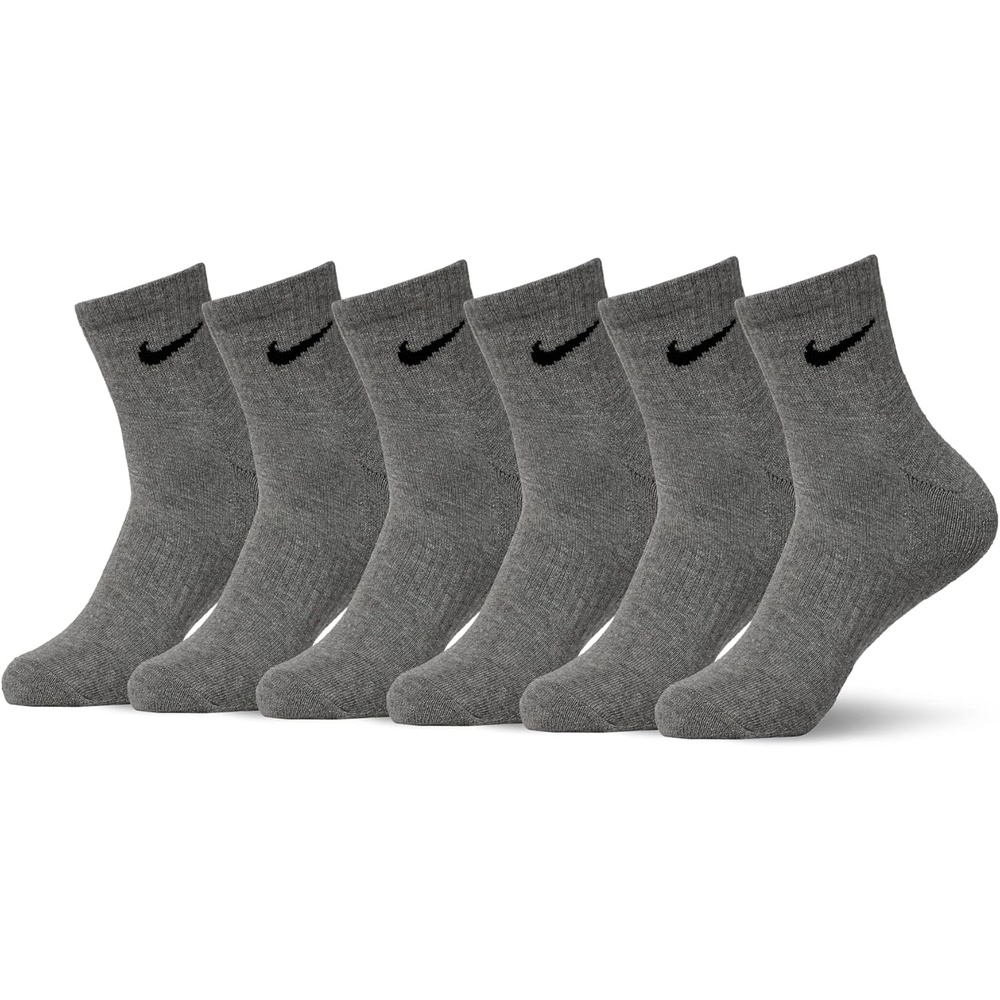 image:imageNike Adult Everyday Cushioned Training Ankle Socks 6Packs  Mens WomensCarbon HeatherBlack
