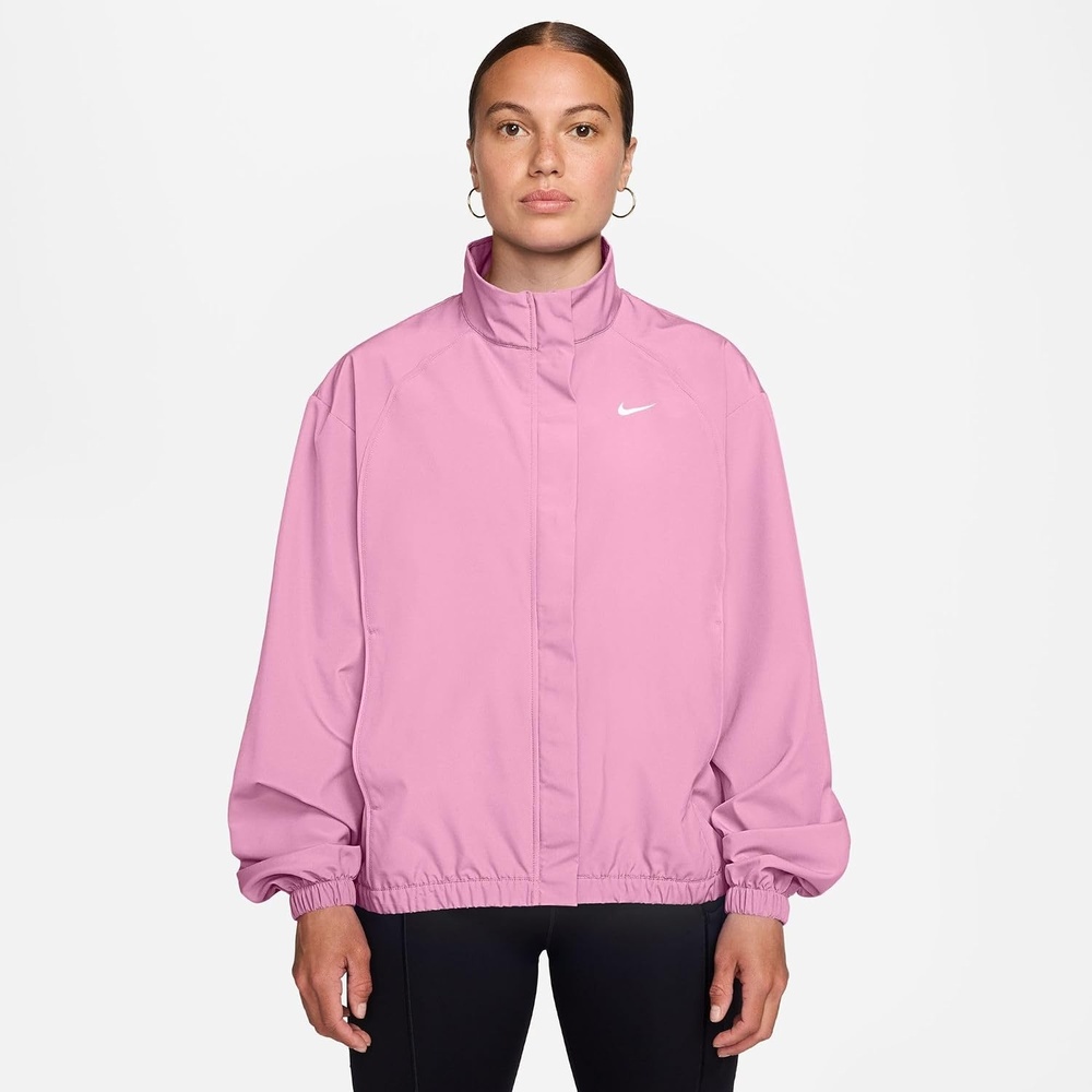 image:imageNike Womens Nike One DriFIT Woven JacketPink RiseWhite