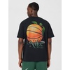 Nike Men’s Basketball T-Shirt; Front and Back Graphic Tee Shirt(Black)