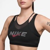 Nike Women’s Nike One Medium-Support Sports Bra(Black/Smoke Grey/University Red)