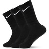Nike Adult Everyday Lightweight Training Crew Socks (3-Packs) | Mens Womens(Black/White)