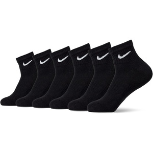 Nike Adult Everyday Cushioned Training Ankle Socks (6-Packs) | Mens Womens(Black/White)