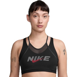 Nike Women’s Nike One Medium-Support Sports Bra(Black/Smoke Grey/University Red)