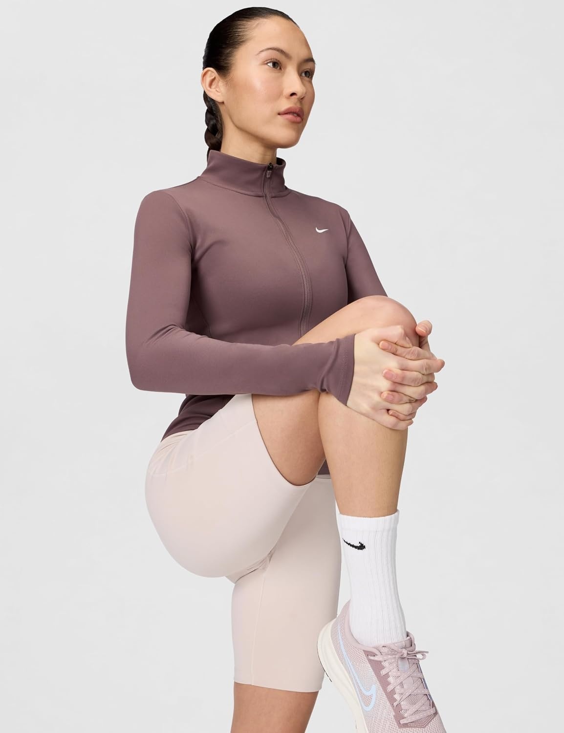 image:imageNike Womens One Fitted Drifit Fullzip JacketTattooWhite