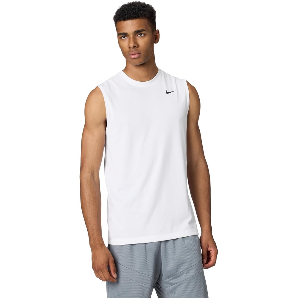image:imageNike Mens Drifit Legend Sleeveless Fitness TShirtWhiteBlack