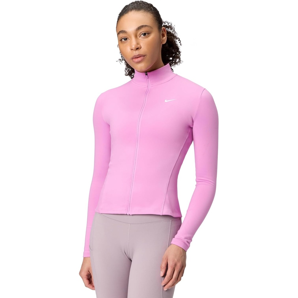image:imageNike Womens One Fitted Drifit Fullzip JacketLight MagentaWhite