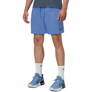 Nike Men’s Form Dri-FIT 7″ Workout Shorts; Unlined Training Shorts(Indigo Storm/Black)