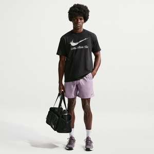 Nike Men’s Form Dri-FIT 7″ Workout Shorts; Unlined Training Shorts(Light Violet Ore/Black)