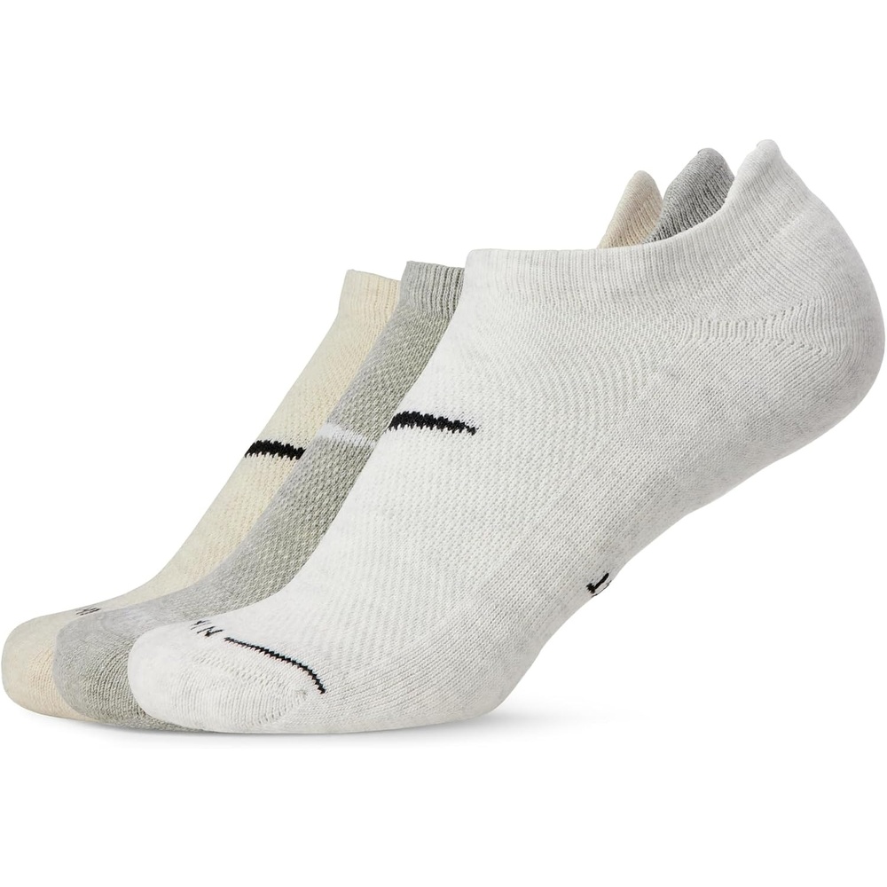 image:imageNike Unisex Adult Everyday Elevated NoShow Socks 3Pack Mens amp WomensBirch HeatherOatmeal HeatherGrey Heather