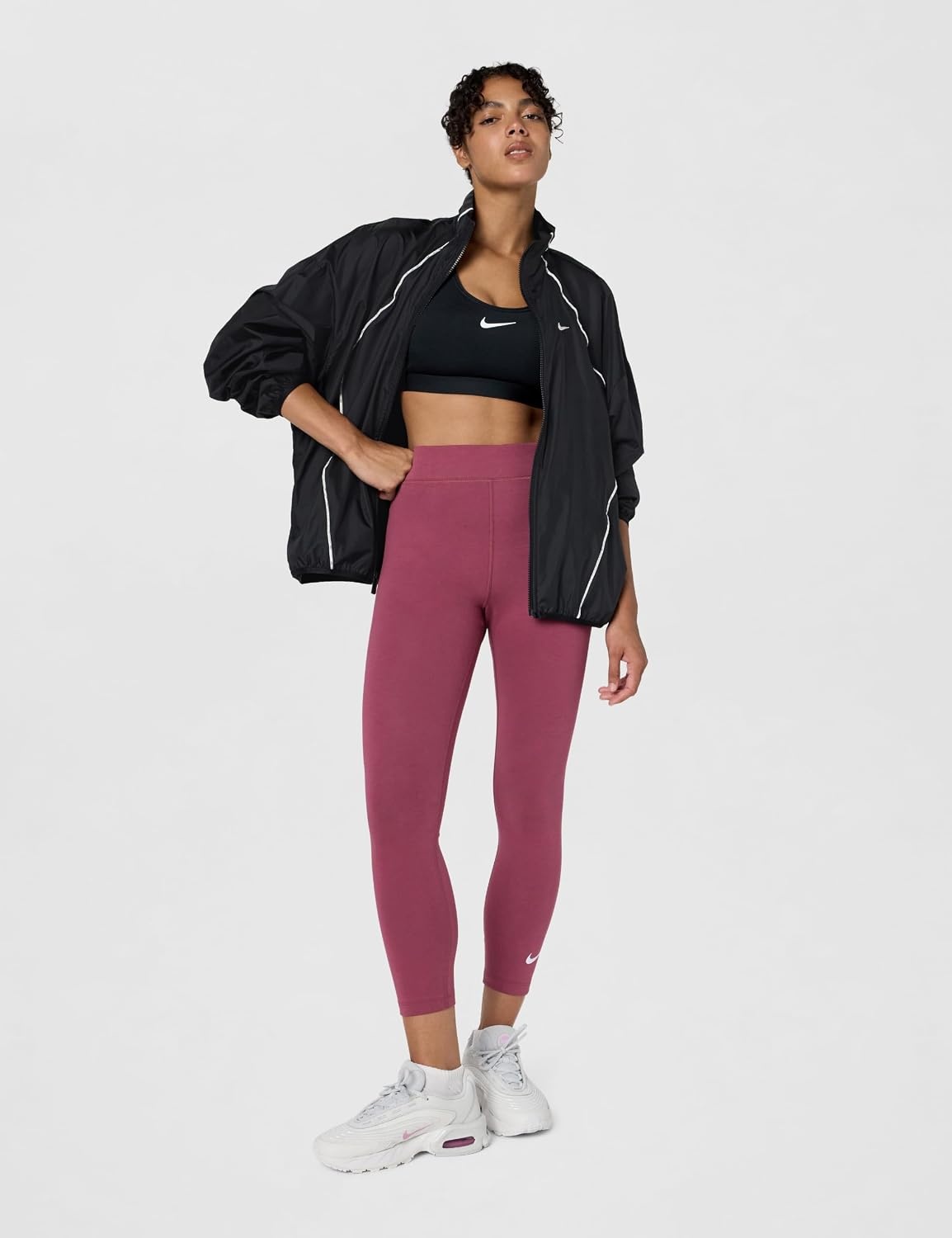image:imageNike Womens Sportswear Classic HighWaisted 78 LeggingsPink SmokeWhite