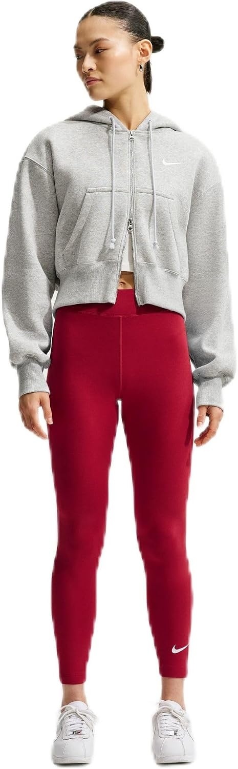 image:imageNike Womens Sportswear Classic HighWaisted 78 LeggingsTough RedWhite