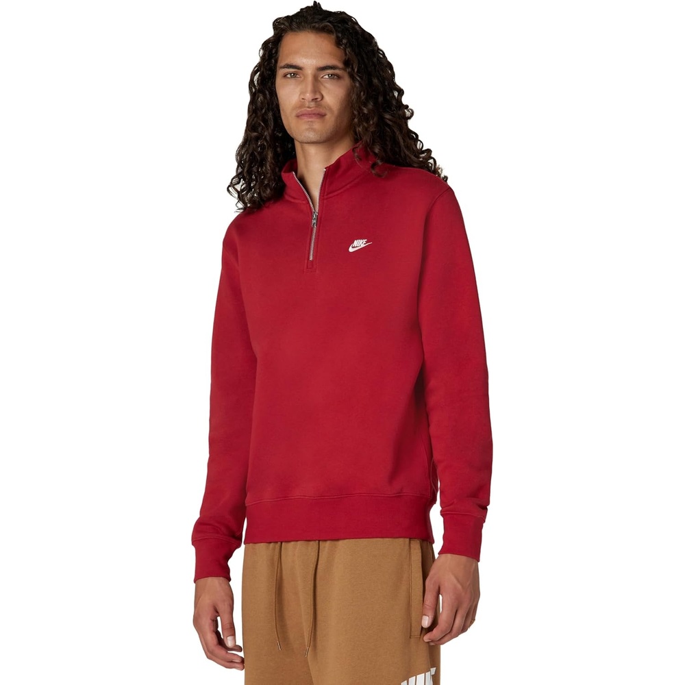 image:imageNike Mens Club Fleece Half ZipTough RedTough RedWhite